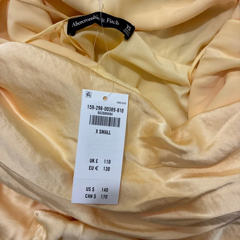 Abercrombie & Fitch Cowl Neck Draped Maxi Dress in yellow XS